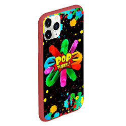 Чехол iPhone 11 Pro матовый Pop Tubes, поп трубка pop it, цвет: 3D-красный — фото 2