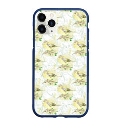 Чехол iPhone 11 Pro матовый Маленькие птички, цвет: 3D-тёмно-синий