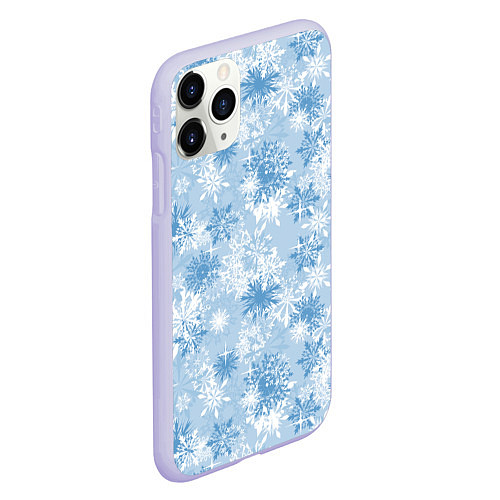 Чехол iPhone 11 Pro матовый Морозец / 3D-Светло-сиреневый – фото 2