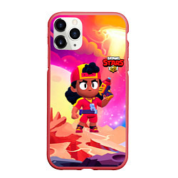 Чехол iPhone 11 Pro матовый Brawl Stars Meg Красный Марс, цвет: 3D-красный