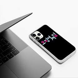 Чехол iPhone 11 Pro матовый Squid game Neon, цвет: 3D-белый — фото 2