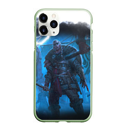 Чехол iPhone 11 Pro матовый ASSASSINS CREED VALHALLA ВАЛХАЛЛА, цвет: 3D-салатовый