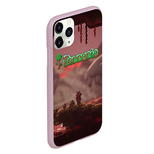 Чехол iPhone 11 Pro матовый Terraria Тэррария / 3D-Розовый – фото 2