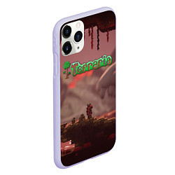 Чехол iPhone 11 Pro матовый Terraria Тэррария, цвет: 3D-светло-сиреневый — фото 2