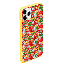 Чехол iPhone 11 Pro матовый Merry Christmas символика, цвет: 3D-желтый — фото 2