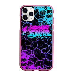 Чехол iPhone 11 Pro матовый Friday Night Funkin трещины, цвет: 3D-малиновый