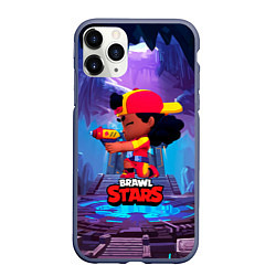 Чехол iPhone 11 Pro матовый Мэг с пушкой Brawl stars