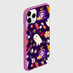 Чехол iPhone 11 Pro матовый HALLOWEEN BTS BT21 PATTERN БТ21 БТС ХЕЛЛОУИН, цвет: 3D-фиолетовый — фото 2