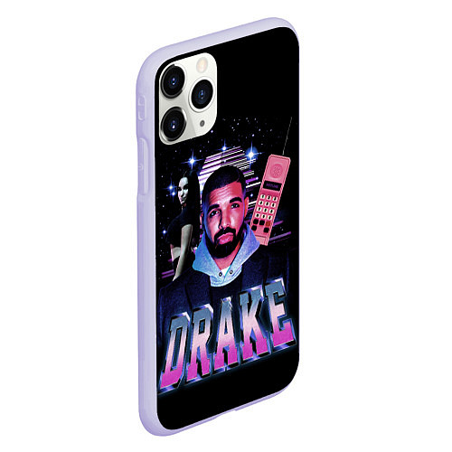 Чехол iPhone 11 Pro матовый ДРЕЙК ГРЭМ / 3D-Светло-сиреневый – фото 2