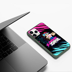 Чехол iPhone 11 Pro матовый Friday Night Funkin двоение, цвет: 3D-темно-зеленый — фото 2