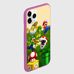 Чехол iPhone 11 Pro матовый Mario Coins, цвет: 3D-фиолетовый — фото 2