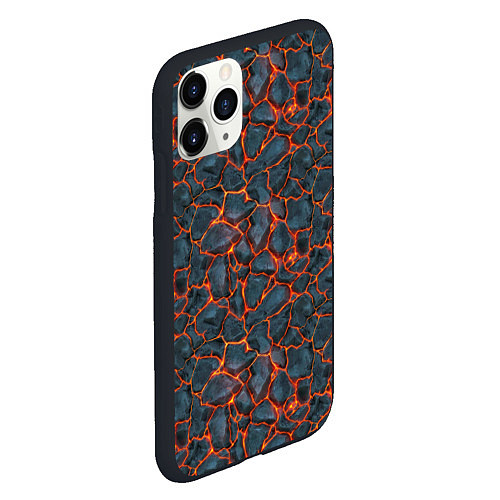 Чехол iPhone 11 Pro матовый Неоновая лава / 3D-Черный – фото 2