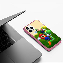 Чехол iPhone 11 Pro матовый 3DMario, цвет: 3D-малиновый — фото 2