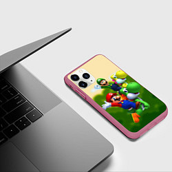 Чехол iPhone 11 Pro матовый 3DMario, цвет: 3D-малиновый — фото 2