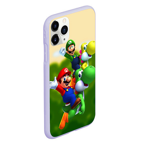 Чехол iPhone 11 Pro матовый 3DMario / 3D-Светло-сиреневый – фото 2