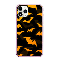 Чехол iPhone 11 Pro матовый ЛЕТУЧИЕ МЫШИ НОЧЬ ХЕЛЛОУИН HALLOWEEN NIGHT BATS