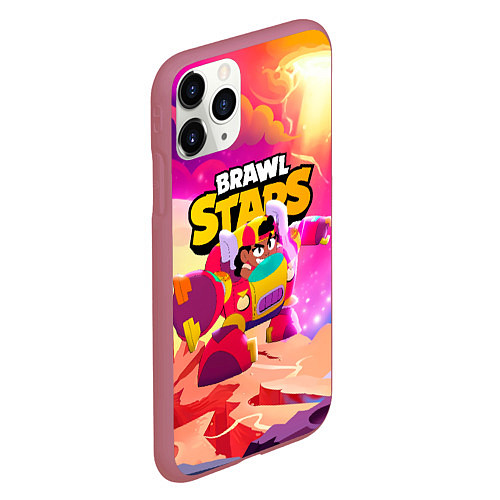 Чехол iPhone 11 Pro матовый Опасная Meg Brawl Stars / 3D-Малиновый – фото 2