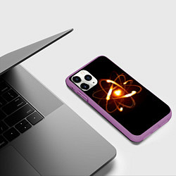 Чехол iPhone 11 Pro матовый А т о м, цвет: 3D-фиолетовый — фото 2