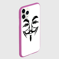 Чехол iPhone 11 Pro матовый Анонимус!!, цвет: 3D-фиолетовый — фото 2