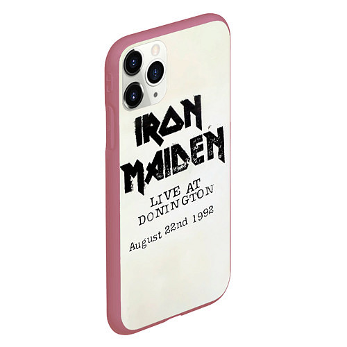 Чехол iPhone 11 Pro матовый Live at Donington - Iron Maiden / 3D-Малиновый – фото 2