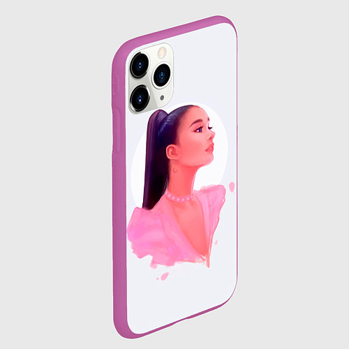 Чехол iPhone 11 Pro матовый Ариана арт / 3D-Фиолетовый – фото 2