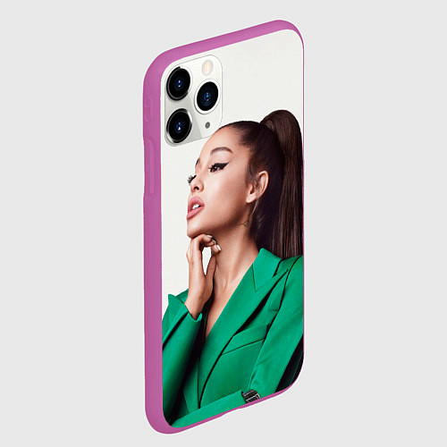 Чехол iPhone 11 Pro матовый Ариана в зелёном / 3D-Фиолетовый – фото 2