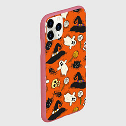 Чехол iPhone 11 Pro матовый Хэллоуинские шалости, цвет: 3D-малиновый — фото 2