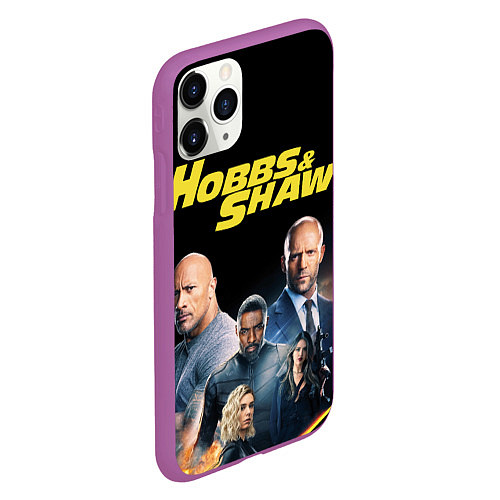 Чехол iPhone 11 Pro матовый Hobbs & Shaw / 3D-Фиолетовый – фото 2