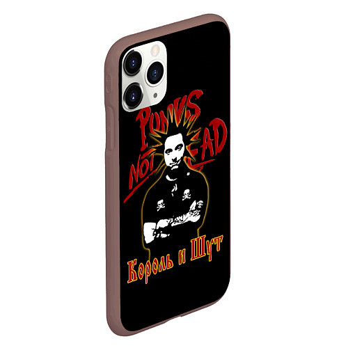 Чехол iPhone 11 Pro матовый Punks Not Dead КиШ / 3D-Коричневый – фото 2