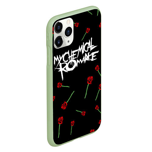 Чехол iPhone 11 Pro матовый MY CHEMICAL ROMANCE РОЗЫ MCR ROSES / 3D-Салатовый – фото 2