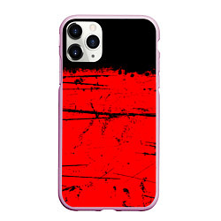 Чехол iPhone 11 Pro матовый КРАСНЫЙ ГРАНЖ RED GRUNGE