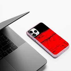 Чехол iPhone 11 Pro матовый КРАСНЫЙ ГРАНЖ RED GRUNGE, цвет: 3D-розовый — фото 2