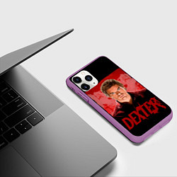 Чехол iPhone 11 Pro матовый Dexter Декстер портрет постер, цвет: 3D-фиолетовый — фото 2