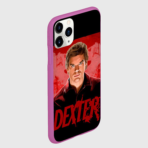 Чехол iPhone 11 Pro матовый Dexter Декстер портрет постер / 3D-Фиолетовый – фото 2