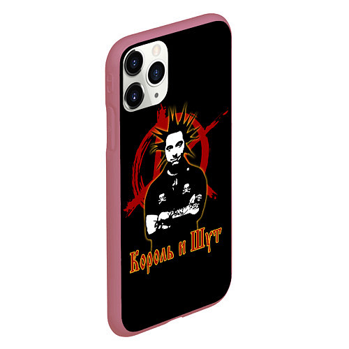 Чехол iPhone 11 Pro матовый Король и Шут анархия / 3D-Малиновый – фото 2