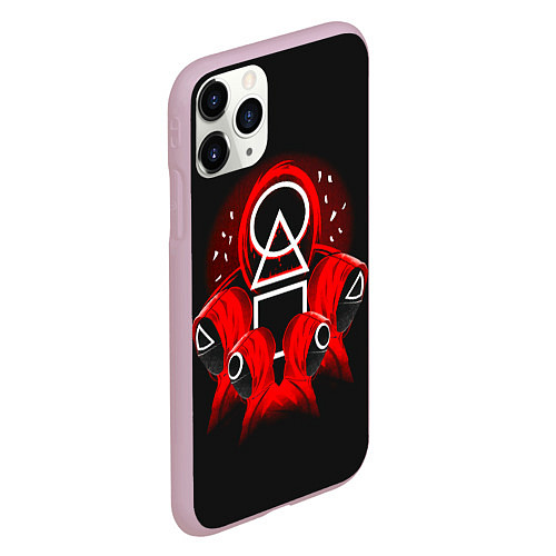 Чехол iPhone 11 Pro матовый Сотрудники Кальмара / 3D-Розовый – фото 2