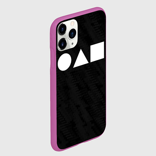 Чехол iPhone 11 Pro матовый Игра в кальмара: Фигуры / 3D-Фиолетовый – фото 2