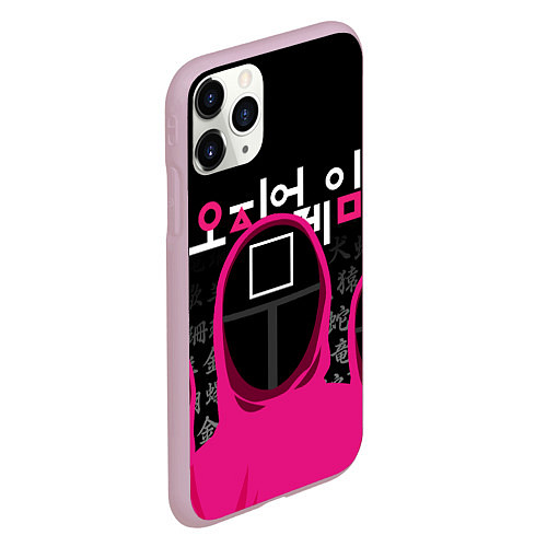 Чехол iPhone 11 Pro матовый Игра в кальмара: Команда стражей / 3D-Розовый – фото 2