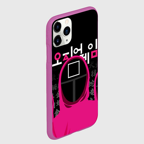 Чехол iPhone 11 Pro матовый Игра в кальмара: Команда стражей / 3D-Фиолетовый – фото 2