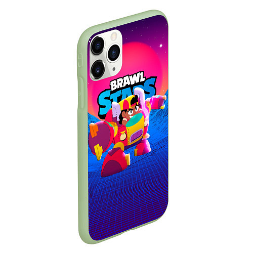 Чехол iPhone 11 Pro матовый Мег BrawlStars трансформер / 3D-Салатовый – фото 2