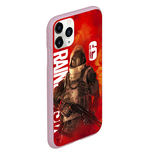 Чехол iPhone 11 Pro матовый RAINBOW SIX SIEGE РАДУГА 6 ОСАДА ДЫМ R6S SMOKE / 3D-Розовый – фото 2