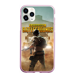 Чехол iPhone 11 Pro матовый PUBG СОЛДАТ В ШЛЕМЕ ПАБГ