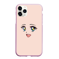 Чехол iPhone 11 Pro матовый Милое аниме лицо, цвет: 3D-розовый