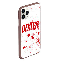 Чехол iPhone 11 Pro матовый Dexter logo Декстер брызги крови, цвет: 3D-коричневый — фото 2