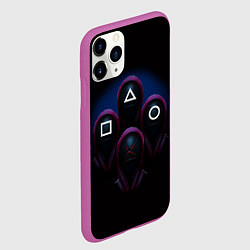 Чехол iPhone 11 Pro матовый Игра в кальмара: Фигуры, цвет: 3D-фиолетовый — фото 2