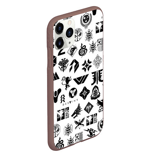 Чехол iPhone 11 Pro матовый DESTINY 2 LOGO PATTERN ДЕСТИНИ / 3D-Коричневый – фото 2