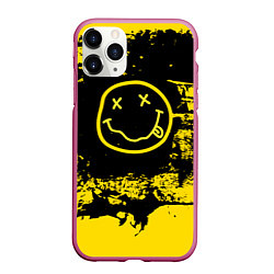 Чехол iPhone 11 Pro матовый Нирвана Гранж Nirvana Smile, цвет: 3D-малиновый