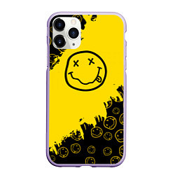 Чехол iPhone 11 Pro матовый Nirvana Smile Нирвана Рваный Паттерн