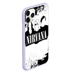 Чехол iPhone 11 Pro матовый Нирвана Рок Группа Гранж ЧБ Nirvana, цвет: 3D-светло-сиреневый — фото 2