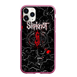 Чехол iPhone 11 Pro матовый Slipknot Rock Слипкнот Музыка Рок Гранж, цвет: 3D-малиновый